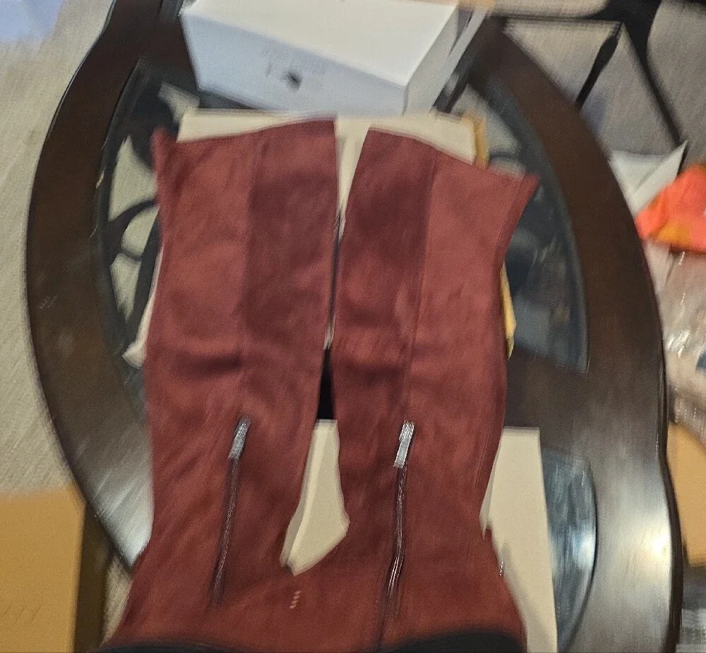 Kenneth Cole Burgundy Over-the-Knee Suede Boots
